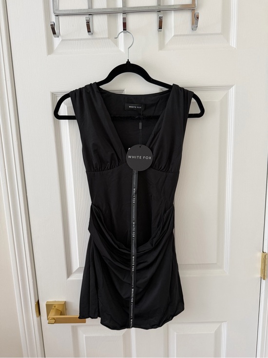 White Fox Boutique Dresses & Skirts - White Fox Boutique Black Draped V-Neck Mini Dress